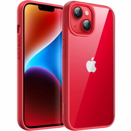 JETech Case for iPhone 14 Plus 6.7-Inch, Shockproof Phone Bumper Cover, Solid Color Matte TPU Frame, Anti-Scratch Clear Back