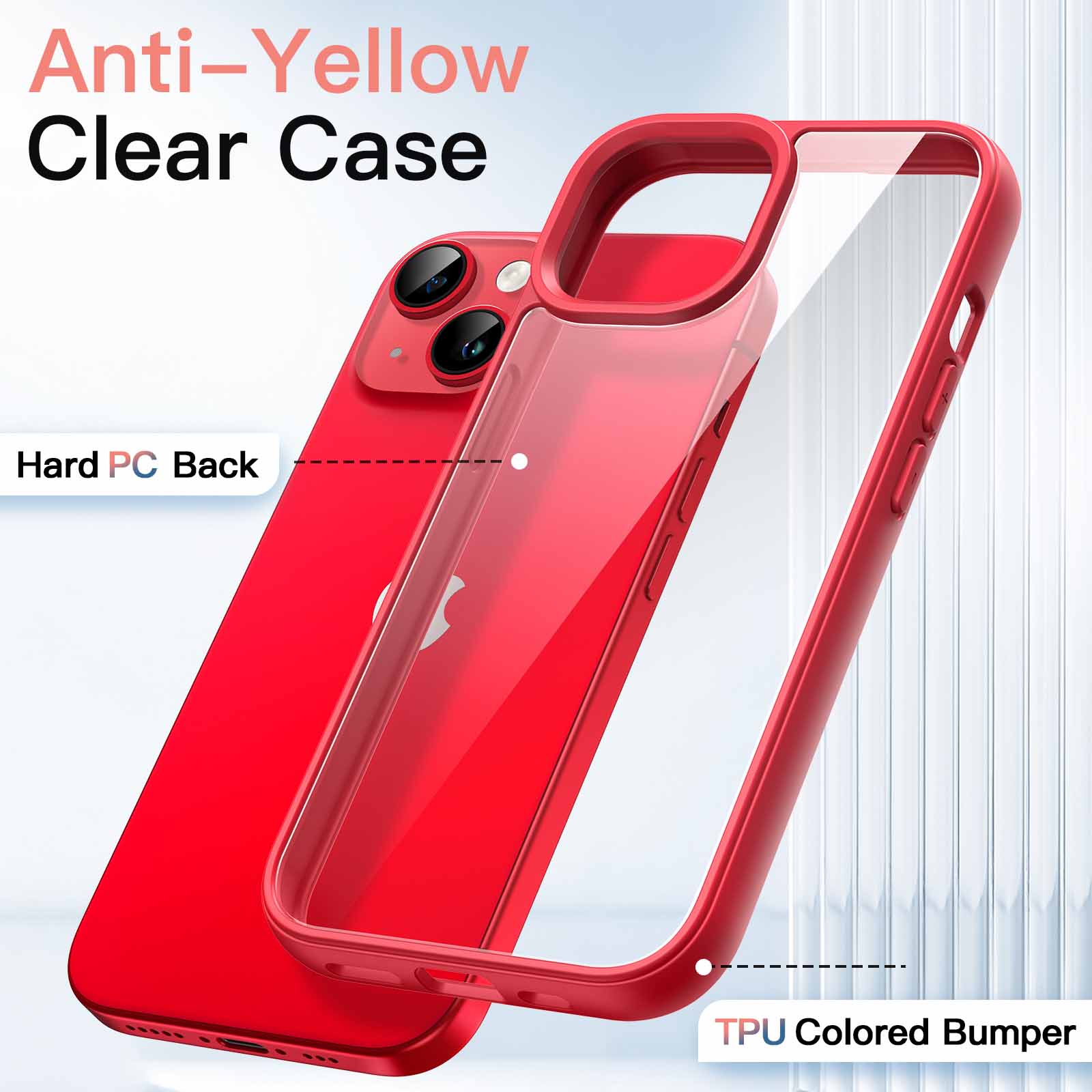JETech Case for iPhone 14 Plus 6.7-Inch, Shockproof Phone Bumper Cover, Solid Color Matte TPU Frame, Anti-Scratch Clear Back - Image 3