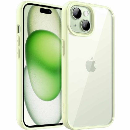 JETech Case for iPhone 15 Plus 6.7-Inch, Shockproof Phone Bumper Cover, Solid Color Matte TPU Frame, Anti-Scratch Clear Back