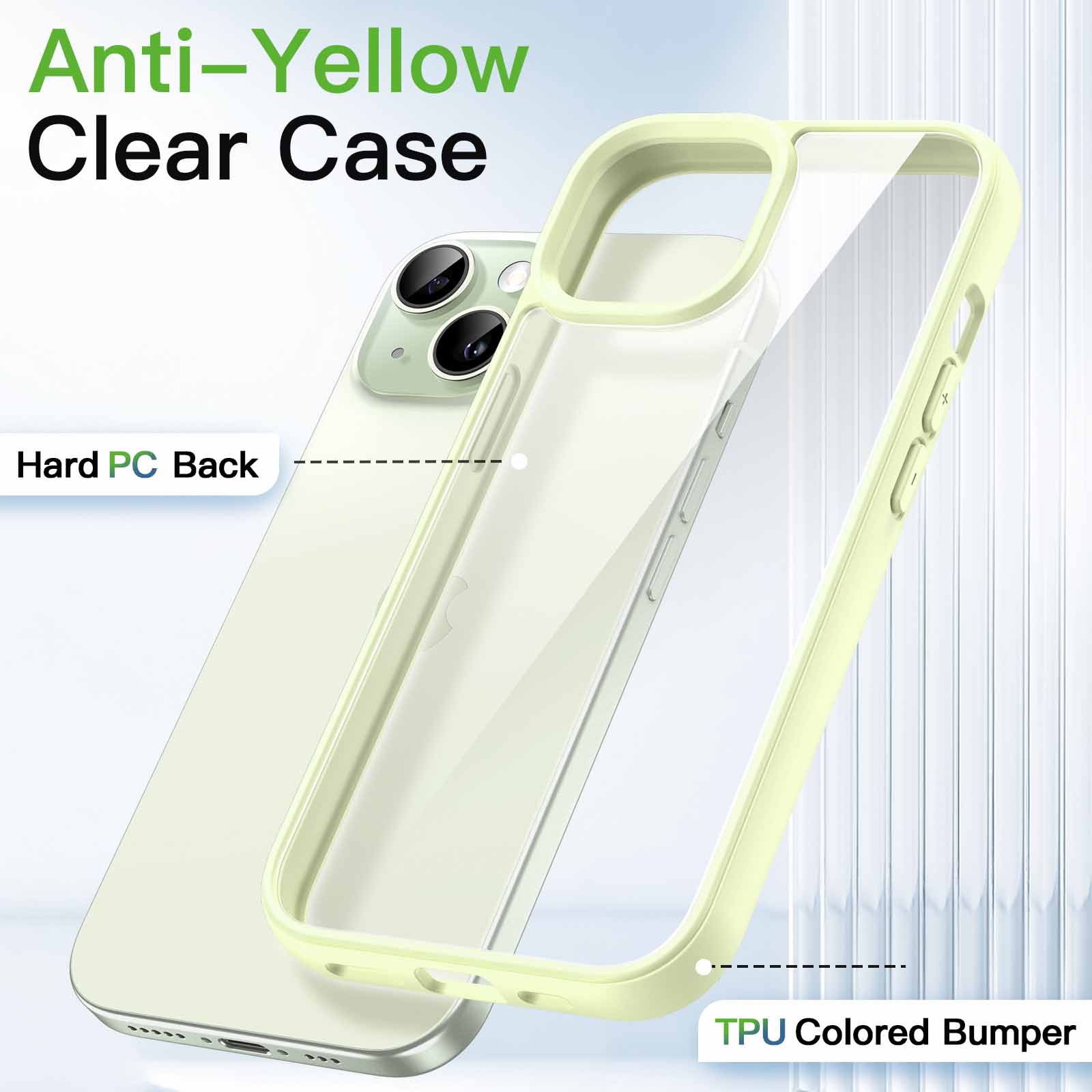 JETech Case for iPhone 15 Plus 6.7-Inch, Shockproof Phone Bumper Cover, Solid Color Matte TPU Frame, Anti-Scratch Clear Back - Image 3