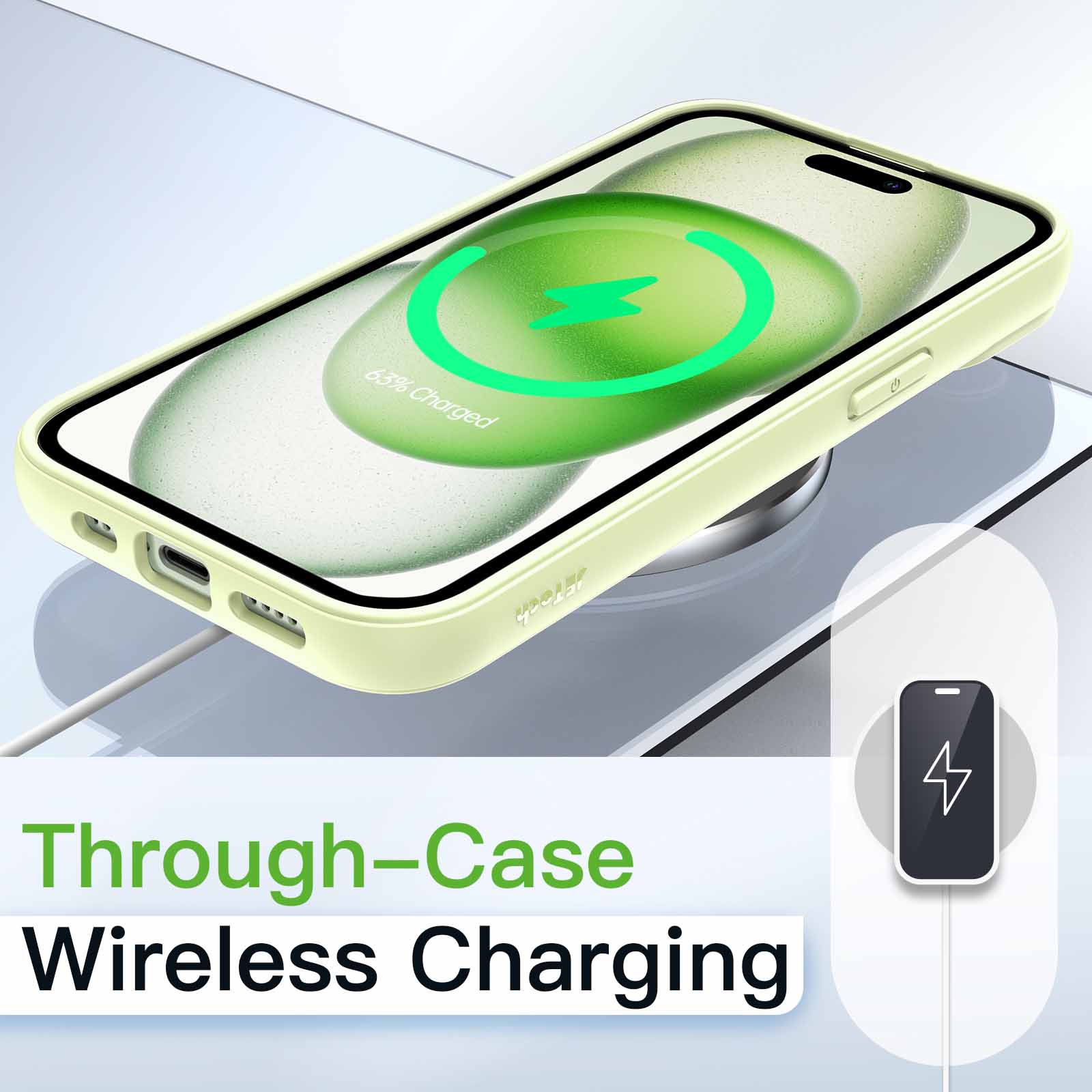 JETech Case for iPhone 15 Plus 6.7-Inch, Shockproof Phone Bumper Cover, Solid Color Matte TPU Frame, Anti-Scratch Clear Back - Image 6