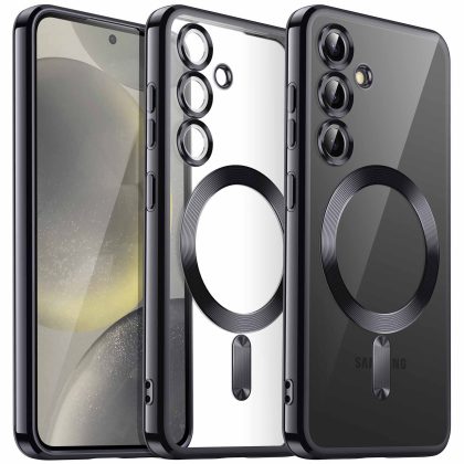 JETech Electroplated Case for Samsung Galaxy S24 Plus / S24  6.7-Inch, Camera Lens Full Protection, Compatible with MagSafe Wireless Charging, Shockproof Soft TPU Phone Cover