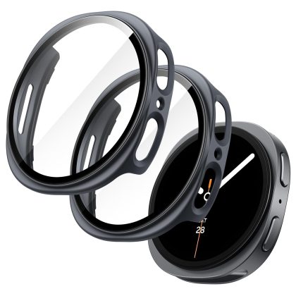 JETech Case with Screen Protector for Samsung Galaxy Watch 8 44mm, Overall Protective Cover, Built-in Tempered Glass Film High Sensitivity, 2 Pack