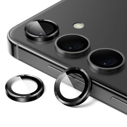 JETech Camera Lens Protector for Samsung Galaxy S25  / S25 Plus 5G, 9H Tempered Glass Metal Individual Ring Cover, Easy Installation Tray, HD Clear, 1 Set