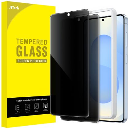 JETech Privacy Screen Protector for Samsung Galaxy S26, Anti-Spy Tempered Glass Film with Easy Installation Tool, Fingerprint ID Compatible, 2-Pack