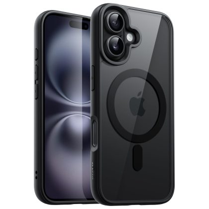 JETech Magnetic Case for iPhone 16 6.1-Inch Compatible with MagSafe, Shockproof Phone Bumper Cover, Solid Color Matte TPU Frame, Anti-Scratch Clear Back