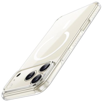 JETech Magnetic Slim Case for iPhone 17 Pro Max 6.9-Inch Compatible with MagSafe, Non-Yellowing, Anti-Slip Lightweight Clear Protective Phone Cover with Full Camera Lens Protection