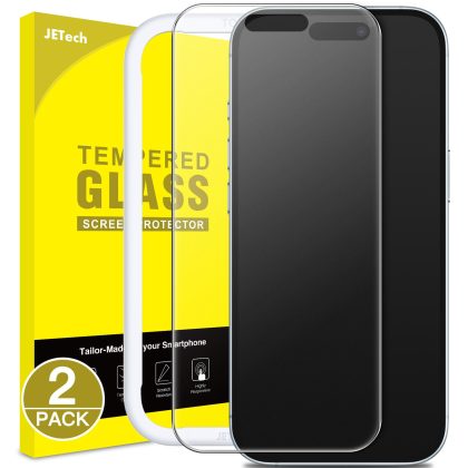 JETech Matte Screen Protector for iPhone 15 Plus 6.7-Inch, Anti-Glare 9H Tempered Glass Film, Anti-Fingerprint, Smooth Touch, Easy Installation, Case-Friendly, 2-Pack
