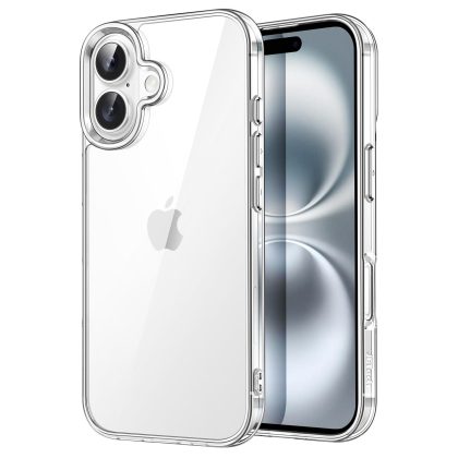 JETech Case for iPhone 16 6.1-Inch, Non-Yellowing Shockproof Phone Bumper Cover, Anti-Scratch Clear Back
