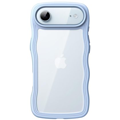 JETech Wavy Case for iPhone 17 Air, Cute Wave Frame Curly Shape Shockproof Phone Cover for Women and Girls, Clear Hard PC Back, 6.5-Inch Display