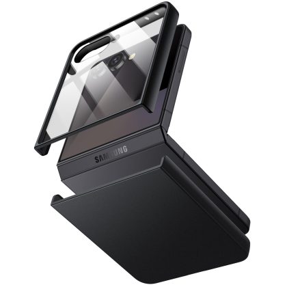 JETech Case for Samsung Galaxy Z Flip 7 2025 with Built-in Front Tempered Glass Screen Protector, Hard PC Slim Shockproof Anti-Scratch Protective Phone Cover