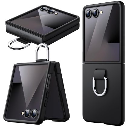 JETech Case for Samsung Galaxy Z Flip 7 2025 with Ring, Hard PC Slim Shockproof Anti-Scratch Protective Phone Cover