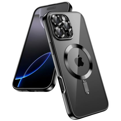 JETech Soft Clear Case for iPhone 16 Pro Max 6.9-Inch, Camera Lens Full Protection, Compatible with MagSafe Wireless Charging, Shockproof Electroplated TPU Phone Cover