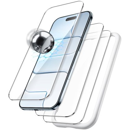 JETech Shatterproof Screen Protector for iPhone 17 Air, 9H  Tempered Glass Military Grade Film with Easy Installation Tool, Case-Friendly, HD Clear, 6.5-Inch Display, 3-Pack
