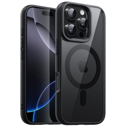 JETech Magnetic Case for iPhone 16 Pro Max 6.9-Inch Compatible with MagSafe, Shockproof Phone Bumper Cover, Solid Color Matte TPU Frame, Anti-Scratch Clear Back