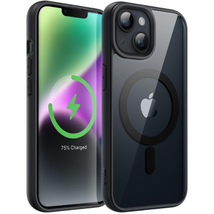 JETech Magnetic Case for iPhone 14 Plus 6.7-Inch Compatible with MagSafe, Shockproof Phone Bumper Cover, Solid Color Matte TPU Frame, Anti-Scratch Clear Back