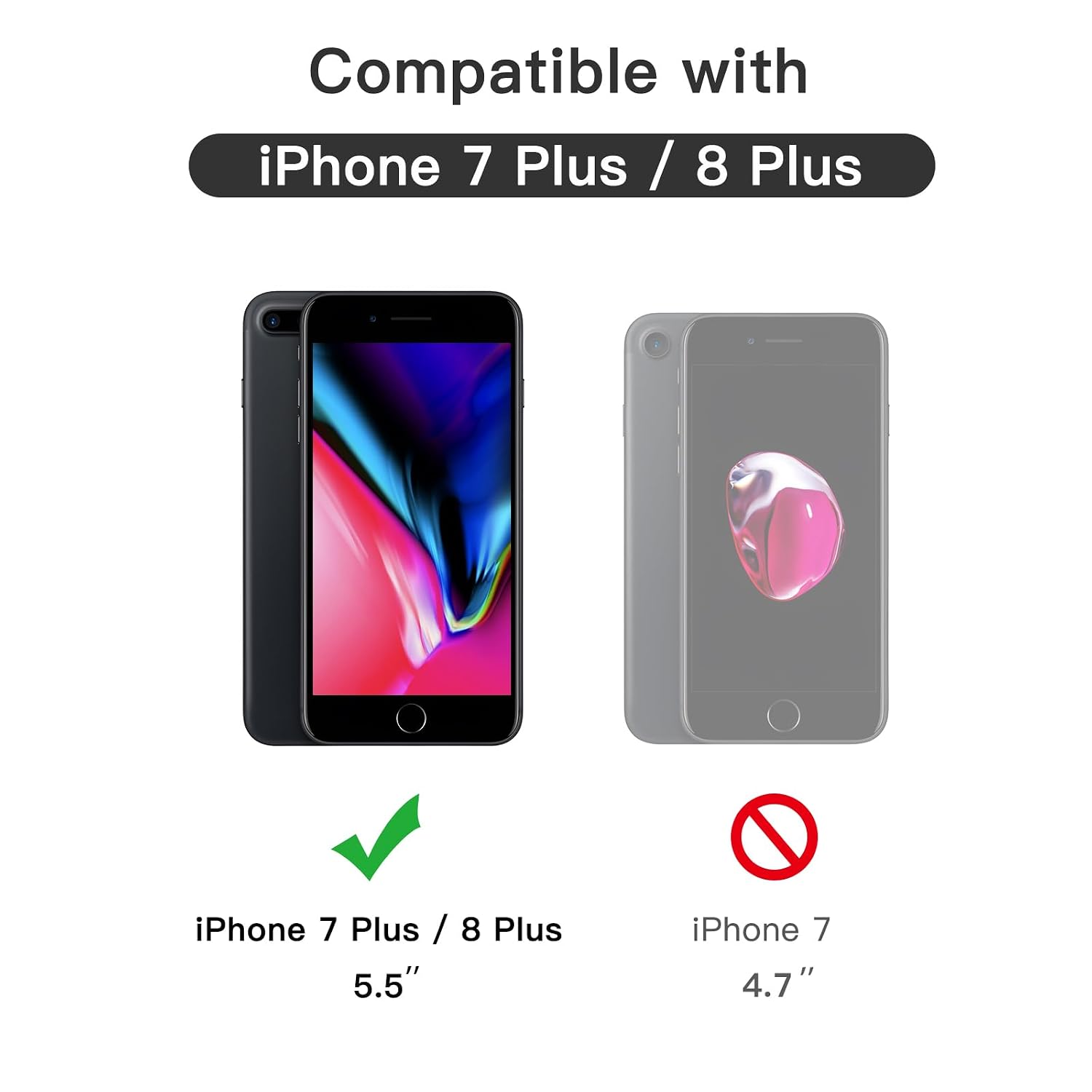 JETech Full-Coverage Screen Protector for iPhone 8 Plus/7 Plus, 3-Pack | Black Edge Tempered Glass, Easy Installation Tool, HD Clear, Case-Friendly - Image 3