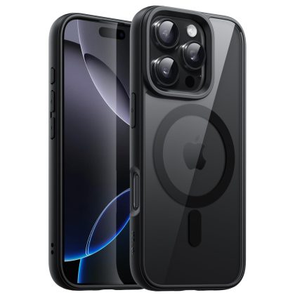 JETech Magnetic Case for iPhone 16 Pro 6.3-Inch Compatible with MagSafe, Shockproof Phone Bumper Cover, Solid Color Matte TPU Frame, Anti-Scratch Clear Back