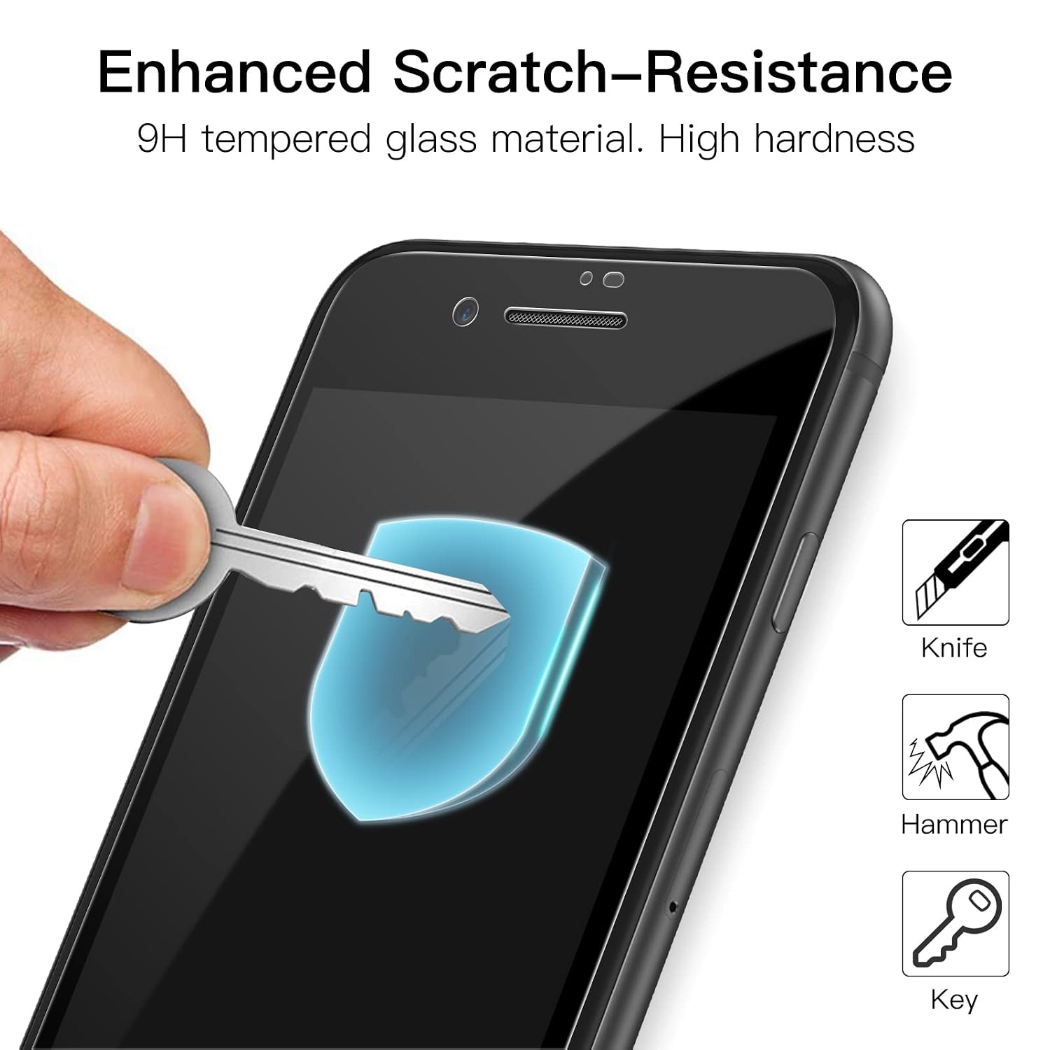 JETech Full-Coverage Screen Protector for iPhone 8 Plus/7 Plus, 3-Pack | Black Edge Tempered Glass, Easy Installation Tool, HD Clear, Case-Friendly - Image 5