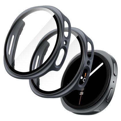 JETech Case with Screen Protector for Samsung Galaxy Watch 8 40mm, Overall Protective Cover, Built-in Tempered Glass Film High Sensitivity, 2 Pack