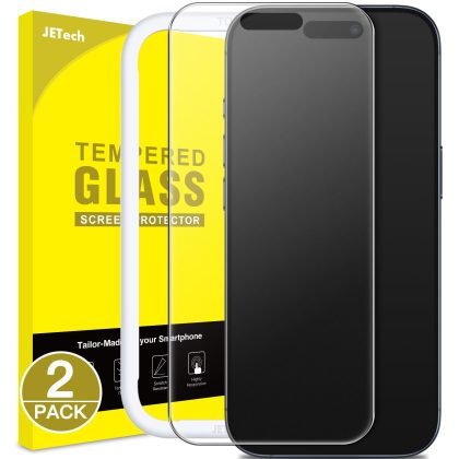 JETech Matte Screen Protector for iPhone 15 Pro Max 6.7-Inch, Anti-Glare 9H Tempered Glass Film, Anti-Fingerprint, Smooth Touch, Easy Installation, Case-Friendly, 2-Pack