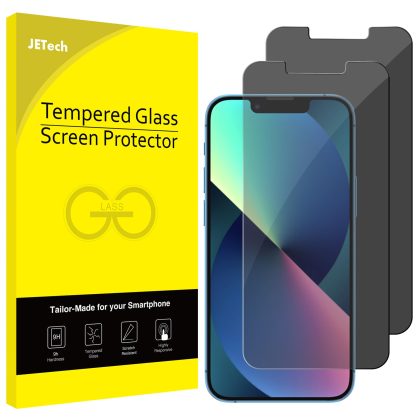 JETech Privacy Screen Protector for iPhone 16e 2025, iPhone 13/13 Pro 6.1-Inch, Anti Spy Tempered Glass Film, 2-Pack