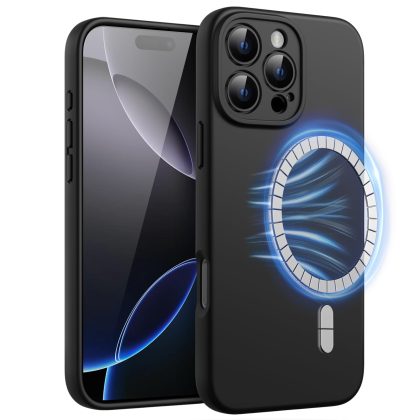JETech Magnetic Silicone Case for iPhone 16 Pro 6.3-Inch, Compatible with MagSafe, Silky Soft Touch, Shock Absorbing Phone Cover with Camera Lens Full Protection