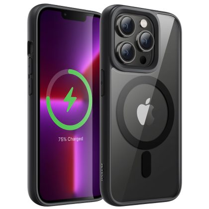 JETech Magnetic Case for iPhone 13 Pro Max 6.7-Inch Compatible with MagSafe, Shockproof Phone Bumper Cover, Solid Color Matte TPU Frame, Anti-Scratch Clear Back