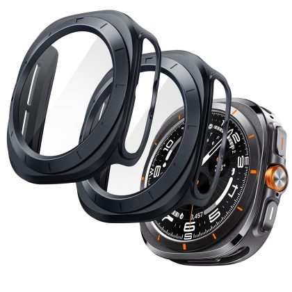 JETech Case with Screen Protector for Samsung Galaxy Watch Ultra (2025/2024) 47mm, Overall Protective Cover, Built-in Tempered Glass Film High Sensitivity, 2 Pack