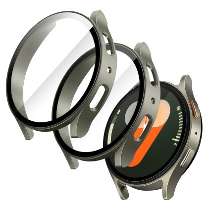 JETech Case with Screen Protector Compatible with Samsung Galaxy Watch 7 40mm, Overall Protective Cover, Built-in Tempered Glass Film High Sensitivity, 2 Pack