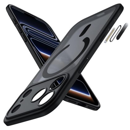 JETech Magnetic Case for iPhone 17 Pro 6.3-Inch Compatible with MagSafe, Shockproof Slim Phone Cover with Built-in Camera Control Button, Matte Translucent Back