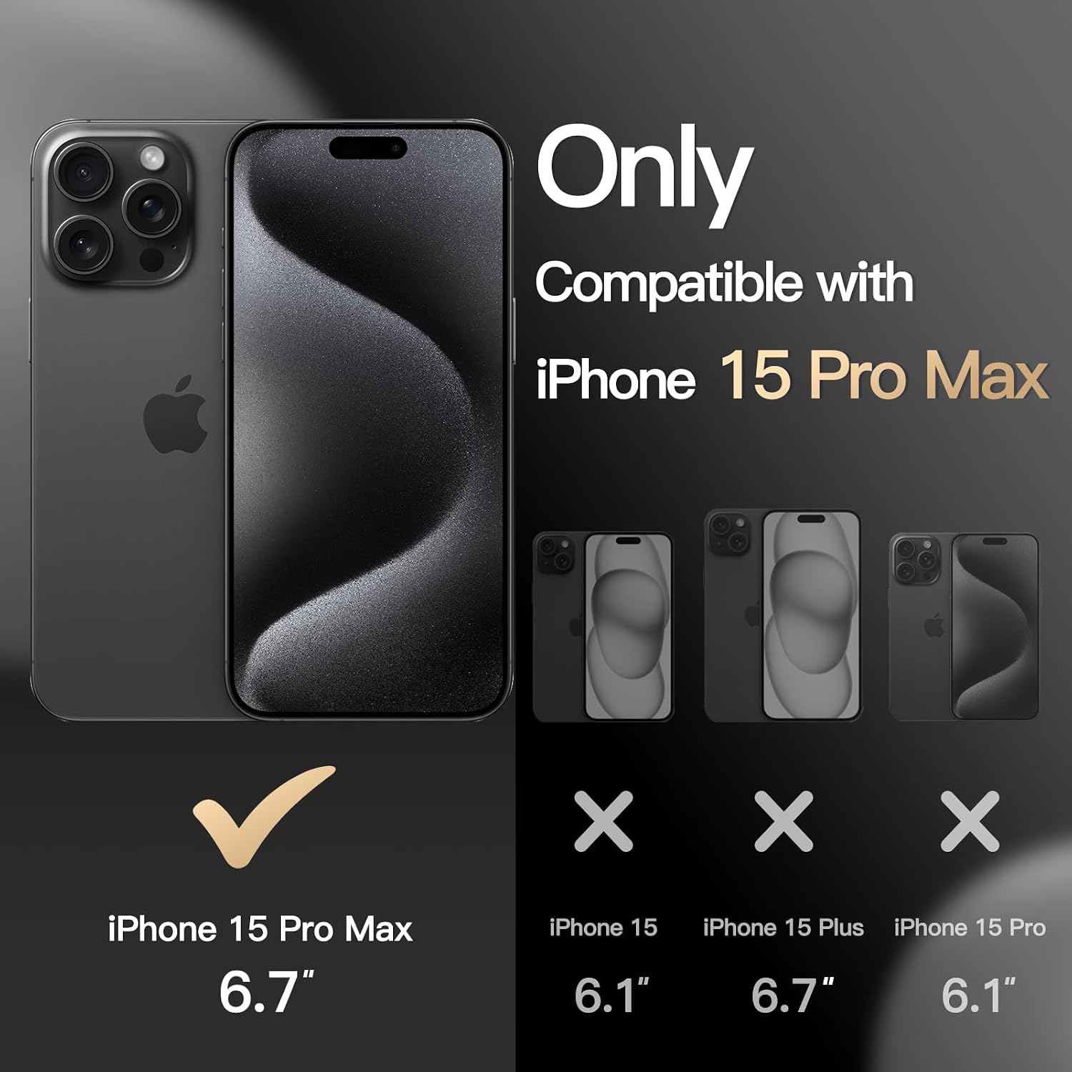 JETech Case for iPhone 15 Pro Max 6.7-Inch, Heavy Duty Dual-Layer Rugged Protection, Shockproof Protective Tough Phone Cover with Matte Back - Image 2