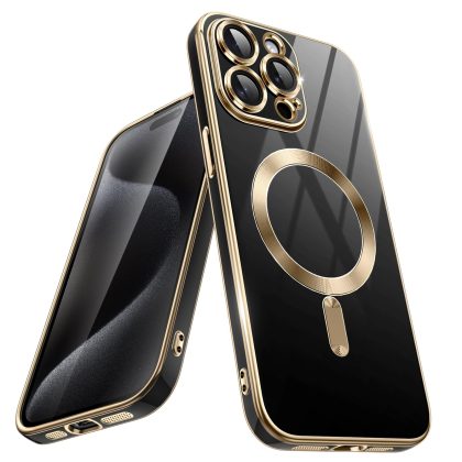 JETech Electroplated Case for iPhone 15 Pro 6.1-Inch, Compatible with MagSafe, Camera Lens Full Protection, Shockproof Soft TPU Phone Cover, Solid Color Back