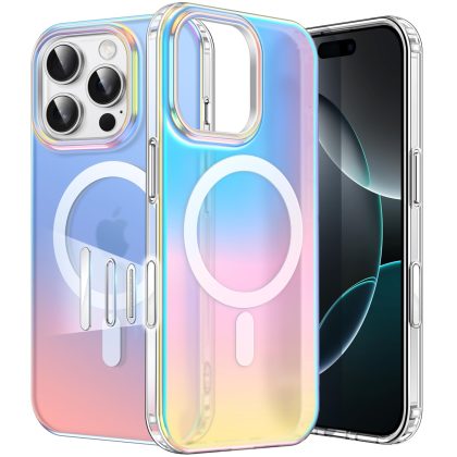 JETech Iridescent Case for iPhone 16 Pro Max 6.9-Inch with Camera Control Capture Button, Compatible with MagSafe, Cute Unique and Aesthetic Design, Colorful Translucent Cover