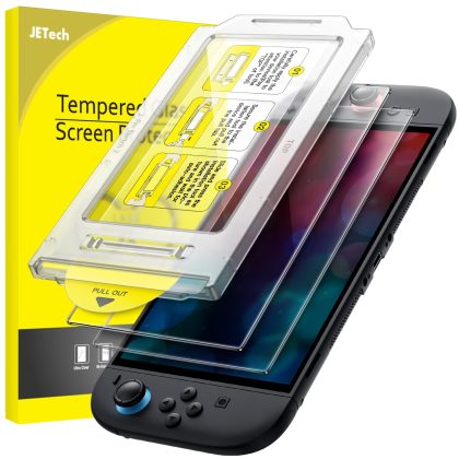 JETech Auto-Alignment Screen Protector for Nintendo Switch 2 2025, 9H Tempered Glass Film with Super Easy Installation Tool, Anti-Scratch, HD Clear, 2-Pack