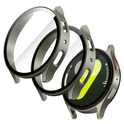 JETech Case with Screen Protector Compatible with Samsung Galaxy Watch 7 44mm, Overall Protective Cover, Built-in Tempered Glass Film High Sensitivity, 2 Pack