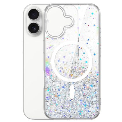 JETech Glitter Case for iPhone 17 6.3-Inch Compatible with MagSafe, Clear Cute Bling Sparkle for Women and Girls, Shiny Shockproof Magnetic Sparkly Phone Cover