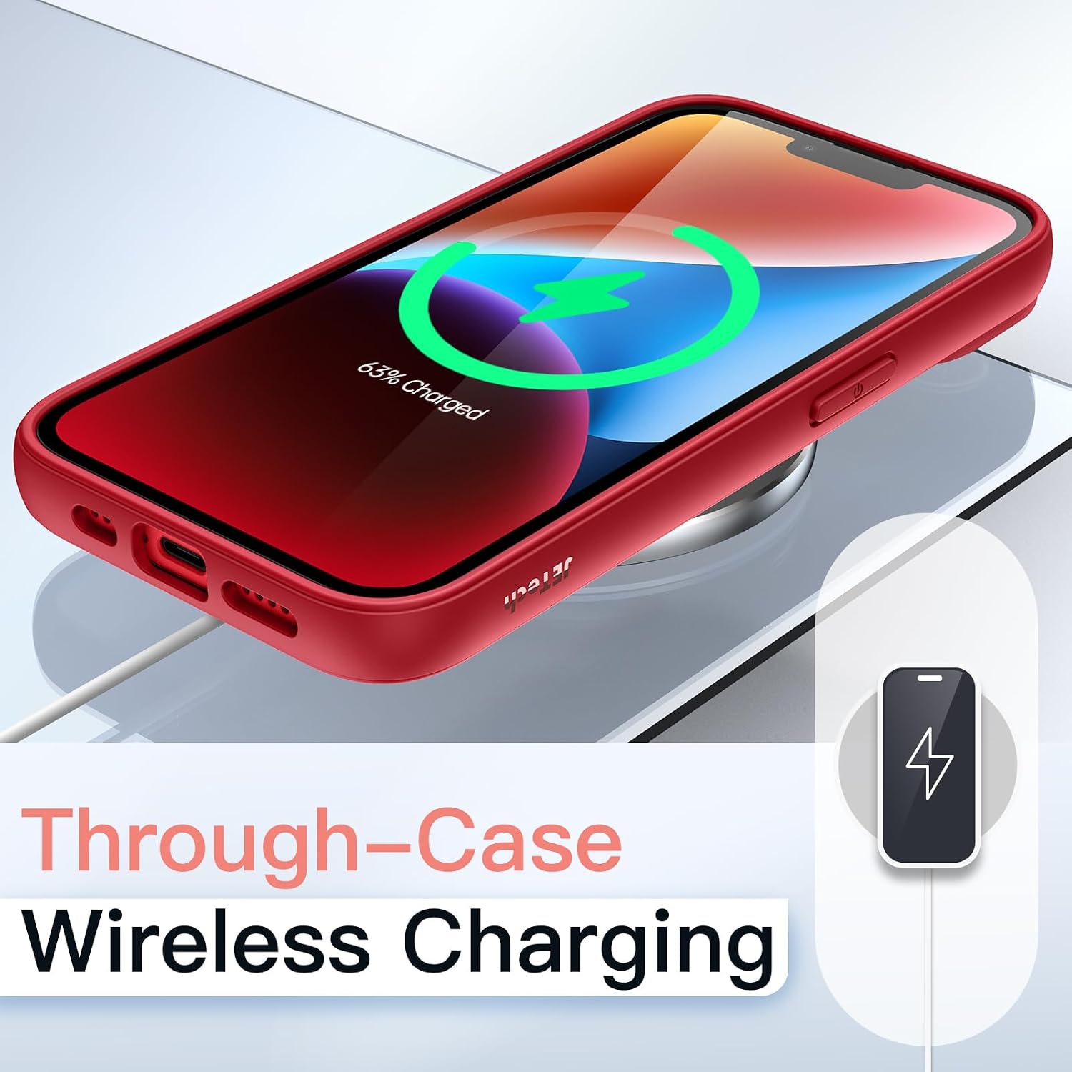 JETech Case for iPhone 14 Plus 6.7-Inch, Shockproof Phone Bumper Cover, Solid Color Matte TPU Frame, Anti-Scratch Clear Back - Image 6