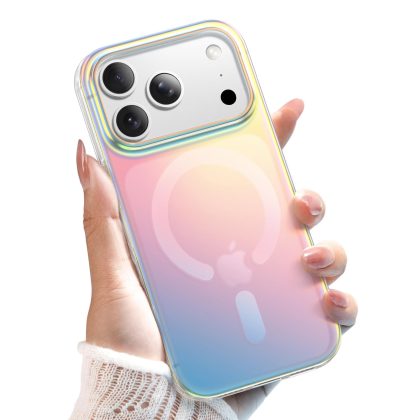 JETech Iridescent Case for iPhone 17 Pro Max 6.9-Inch Compatible with MagSafe, Cute Unique and Aesthetic Design, Colorful Fluorescent Translucent Back Shockproof Phone Cover