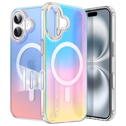 JETech Iridescent Case for iPhone 16 6.1-Inch with Camera Control Capture Button, Compatible with MagSafe, Cute Unique and Aesthetic Design, Colorful Translucent Cover