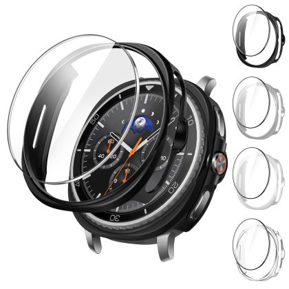 JETech 4 4 Pack Case and Screen Protector for Samsung Galaxy Watch 8 Classic 46mm, Tempered Glass Film Protective Hard PC Bumper Cover