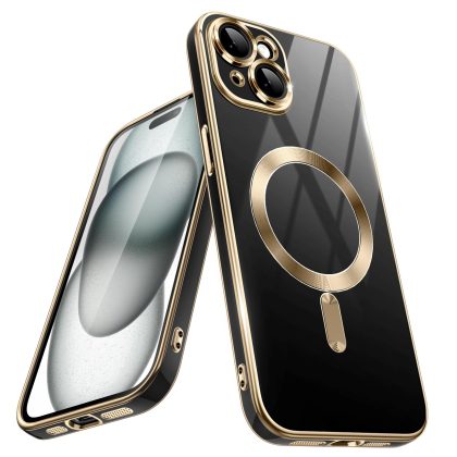 JETech Electroplated Case for iPhone 15 6.1-Inch, Compatible with MagSafe, Camera Lens Full Protection, Shockproof Soft TPU Phone Cover, Solid Color Back