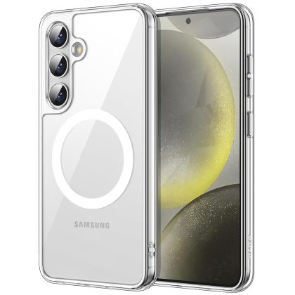 JETech Magnetic Case for Samsung Galaxy S24 5G, Compatible with MagSafe, Shockproof Protective Phone Cover, Non-Yellowing Hard Clear PC Back