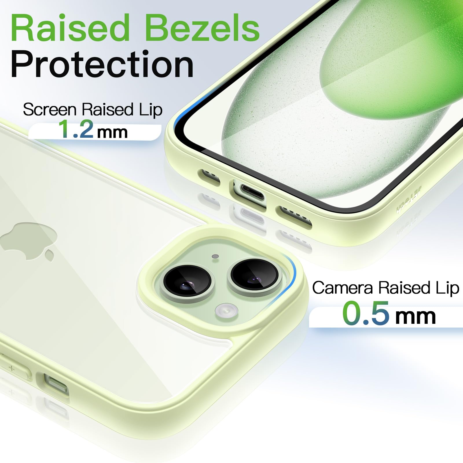 JETech Case for iPhone 15 Plus 6.7-Inch, Shockproof Phone Bumper Cover, Solid Color Matte TPU Frame, Anti-Scratch Clear Back - Image 5