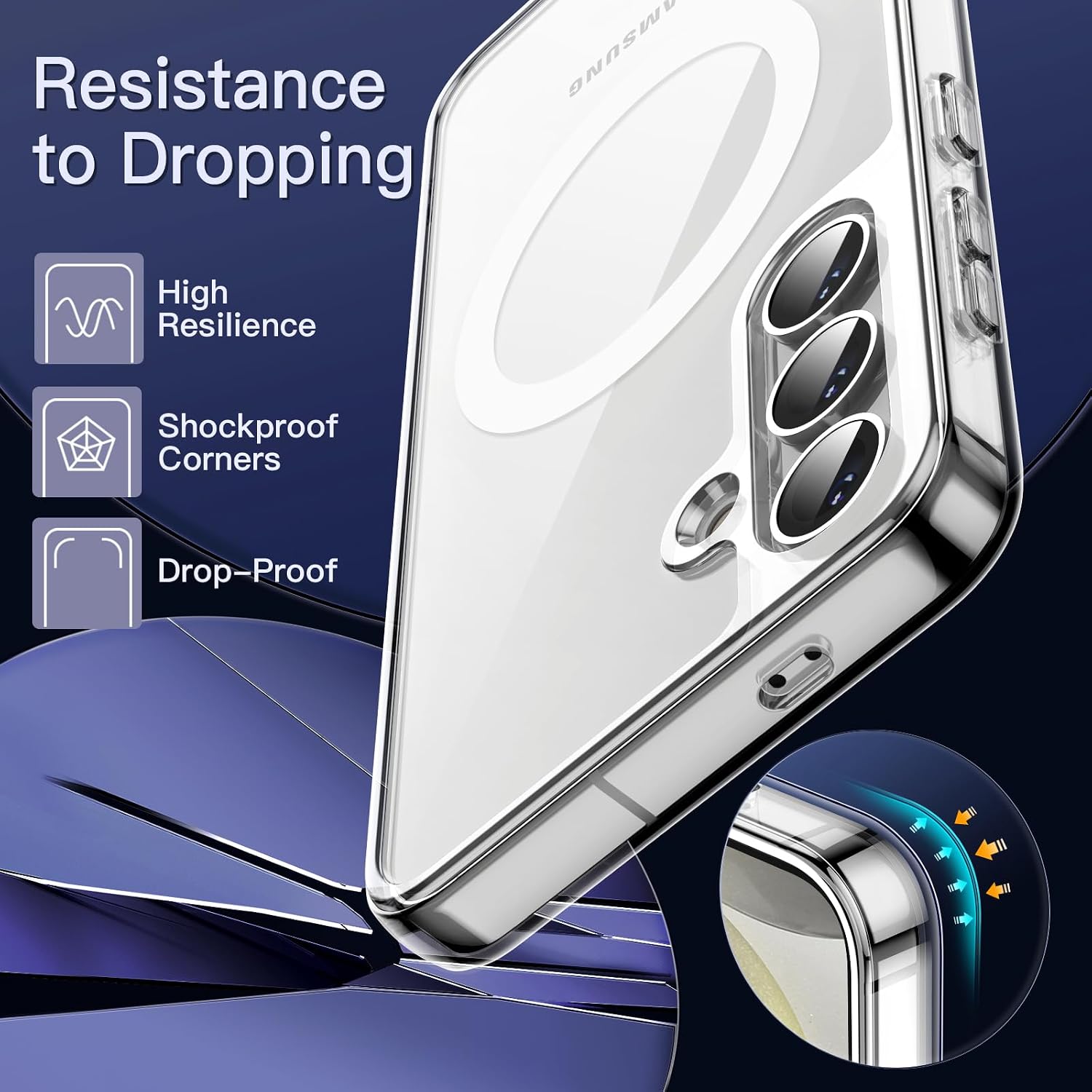 JETech Magnetic Case for Samsung Galaxy S24 5G, Compatible with MagSafe, Shockproof Protective Phone Cover, Non-Yellowing Hard Clear PC Back - Image 6