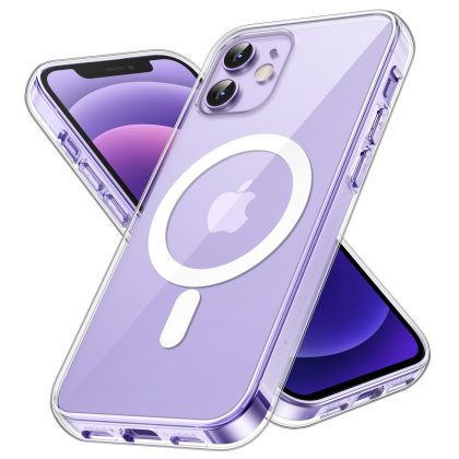 JETech Magnetic Case for iPhone 12/12 Pro 6.1-Inch Compatible with MagSafe Wireless Charging, Shockproof Phone Bumper Cover, Anti-Scratch Clear Back