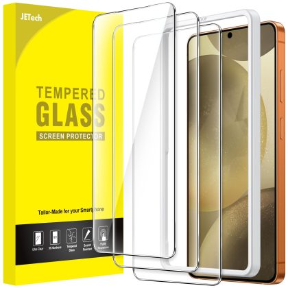 JETech Screen Protector for Samsung Galaxy S26 Plus, 9H Tempered Glass Film with Easy Installation Tool, Fingerprint ID Compatible, HD Clear, 3-Pack