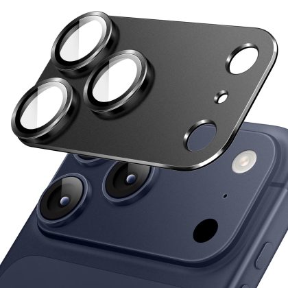 JETech Camera Lens Protector for iPhone 17 Pro Max 6.9-Inch, Full Coverage 9H Tempered Glass Ring Cover, Matte Metal Plate, Case Friendly, 1-Pack