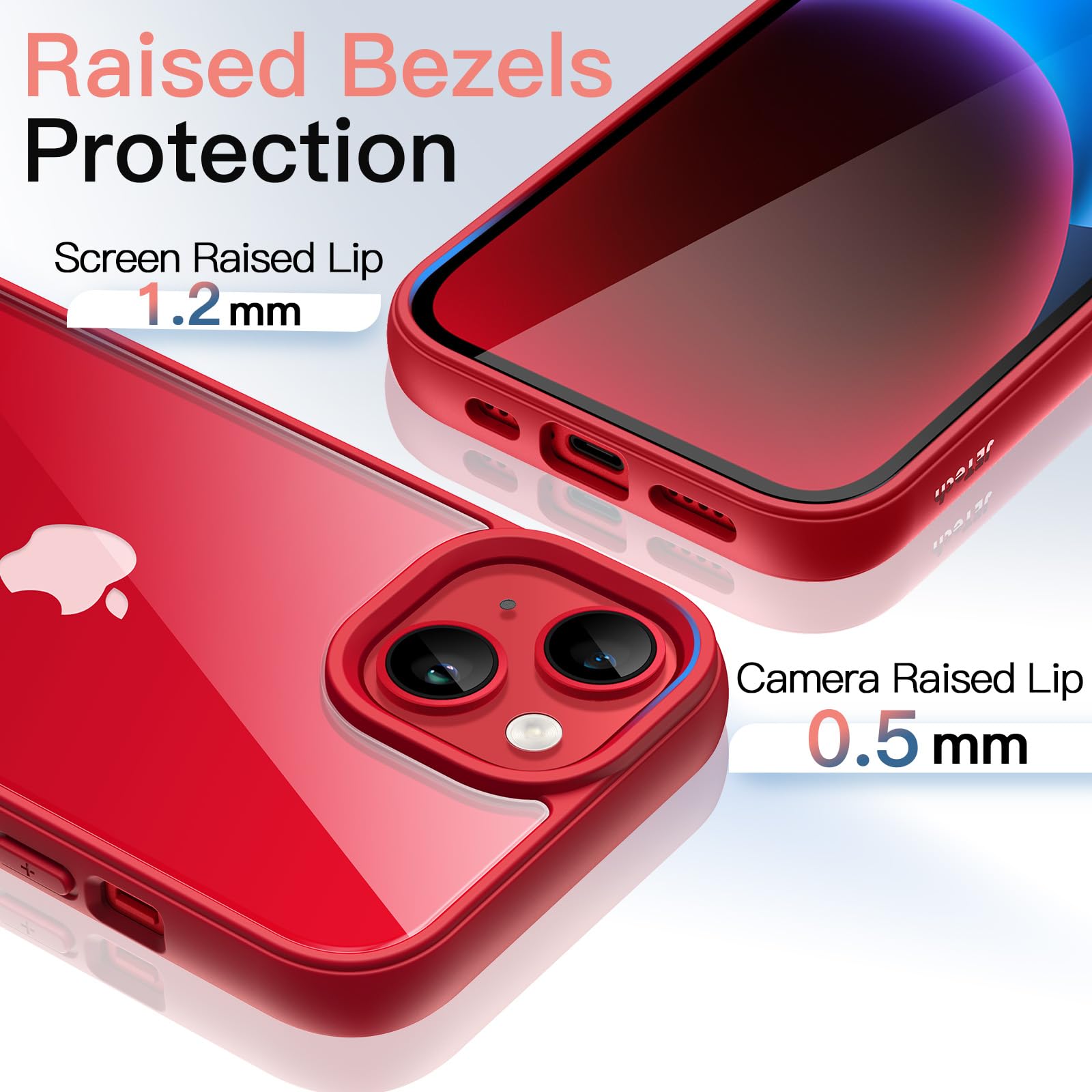 JETech Case for iPhone 14 Plus 6.7-Inch, Shockproof Phone Bumper Cover, Solid Color Matte TPU Frame, Anti-Scratch Clear Back - Image 5