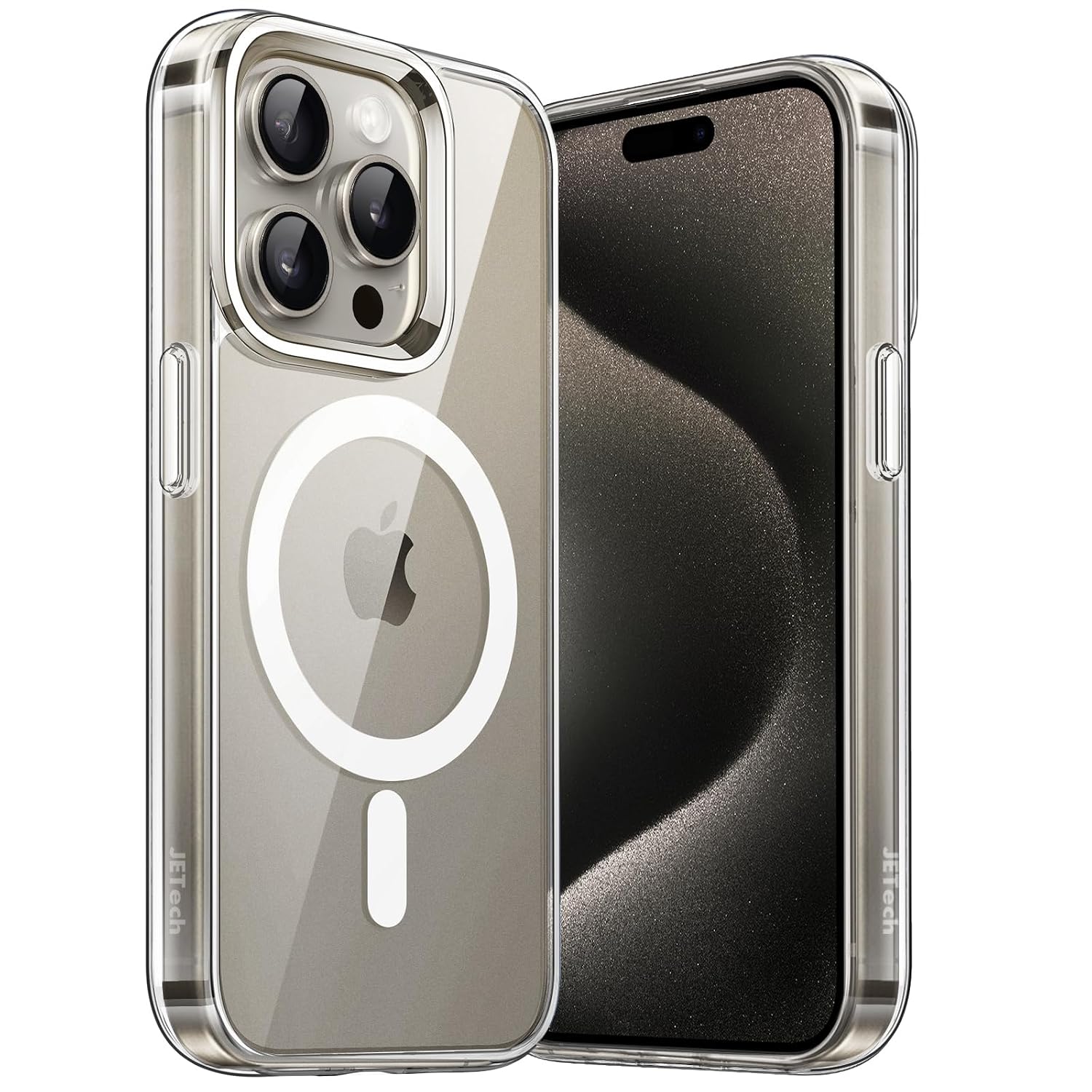 JETech Magnetic Case for iPhone 15 Pro 6.1-Inch Compatible with MagSafe Wireless Charging, Shockproof Phone Bumper Cover, Anti-Scratch Clear Back